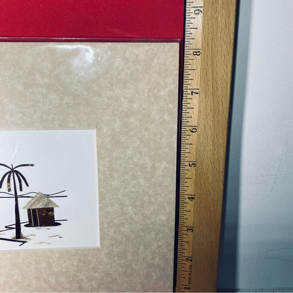 African Canoe and Hut Art Print with Cream Mat Framed Art - Picture 4 of 8